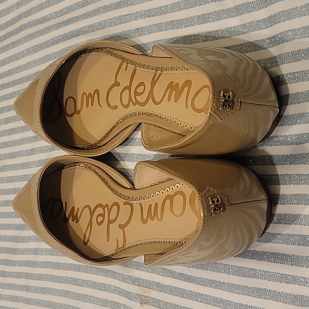 Women's Sam Edelman Nude Patent Leather Flats